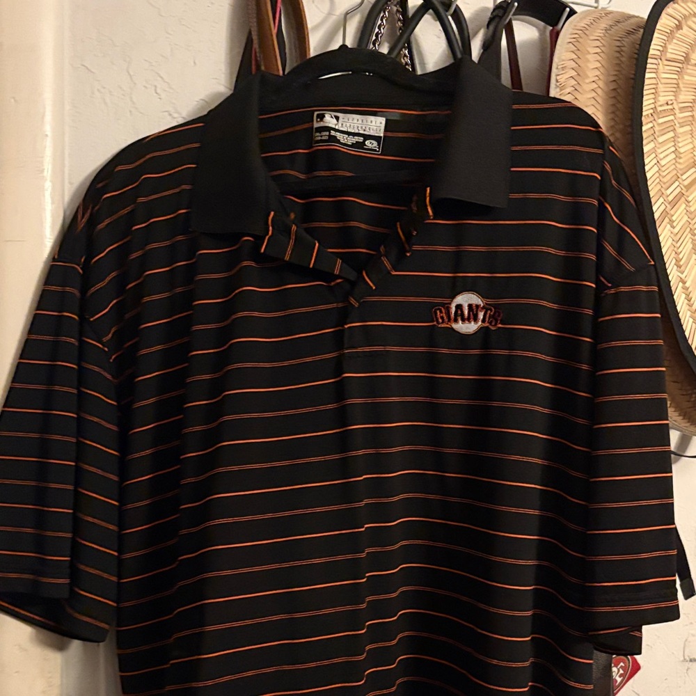 San Francisco Giants Black & Orange Striped Polo